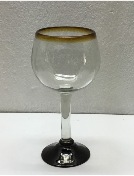 Copa Vino Esférica  Filo Ambar  (Mínimo 50 Piezas)