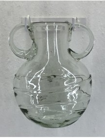 Florero Plano Pared Cristal con Base 