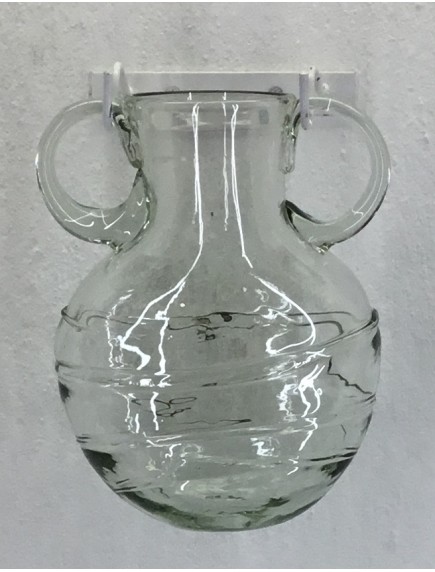 Florero Plano Pared Cristal con Base 