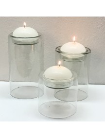 Set de tres Portavela Minimalista Cristal
