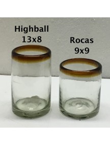 Vaso Rocas Filo Ambar (Mínimo 50 Piezas)