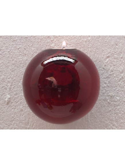 Portavela Esfera Pared Roja